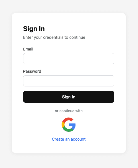 고객 로그인 화면